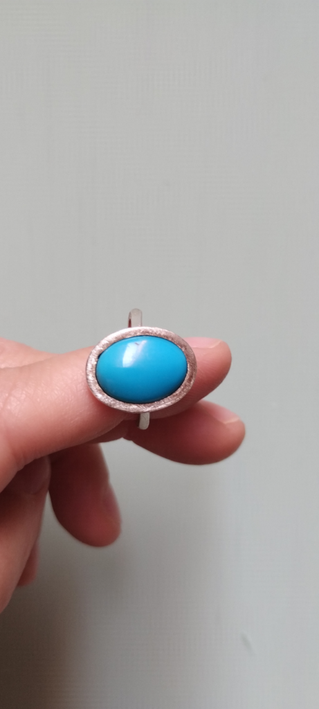 Turquesa 2 anell turquesa plata