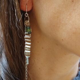 arracades plata ganxo turmalines