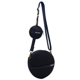 Bolso Circular con Monedero Negro Creadoness Moda Sostenible Handmade Espana Hecho a mano Accesorios Sostenibles de Diseno Barcelona ESS
