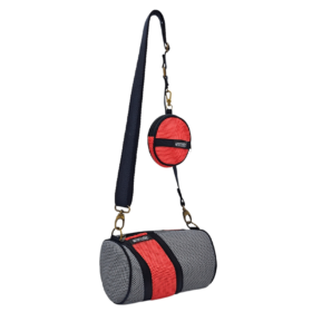 Mini Bolso con monedero gris salmon Creadoness Moda Sostenible Handmade Espana Hecho a mano Accesorios Sostenibles de Diseno Barcelona ESS