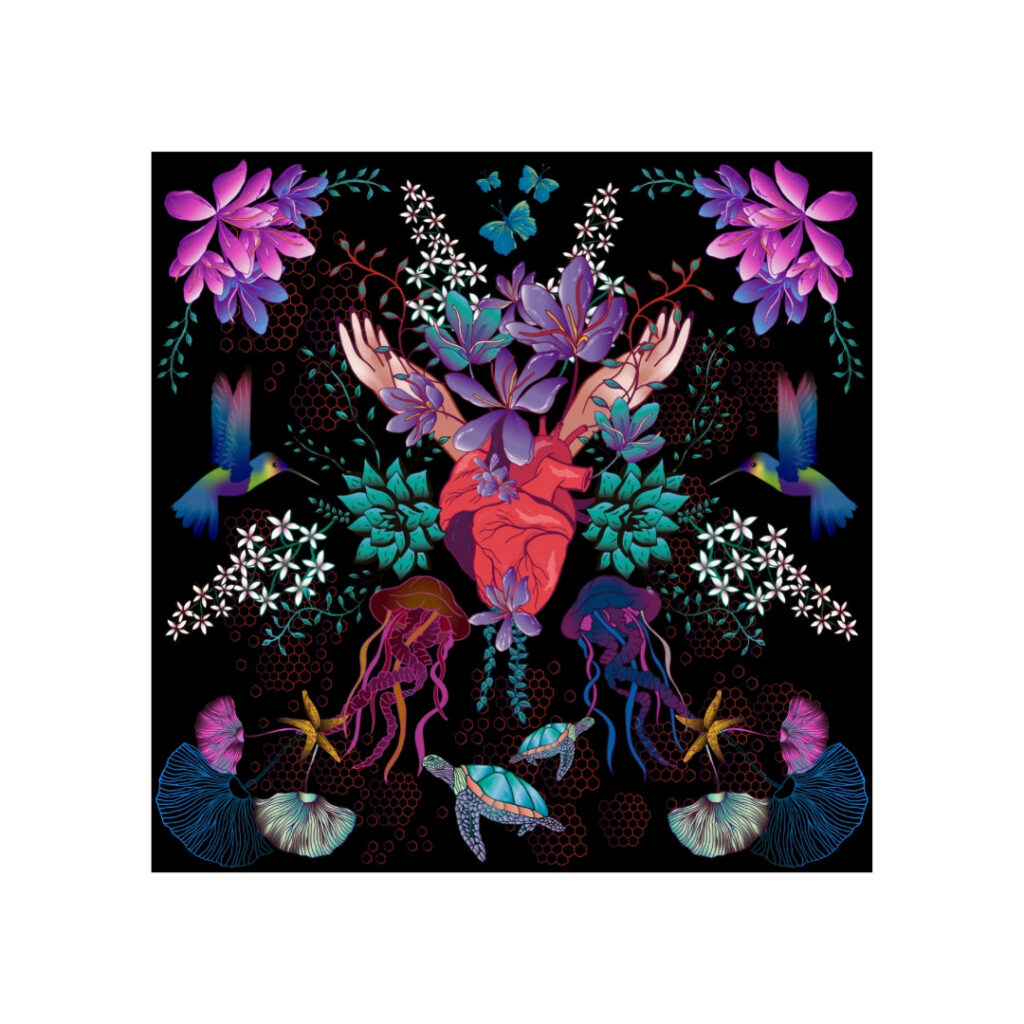 Pañuelo Mediterráneo 50 x 50 cm. 1 Pañuelo Mediterráneo 50 x 50 cm.