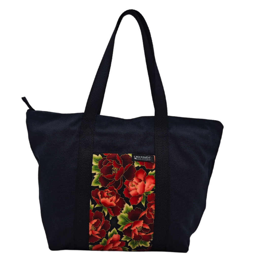 Tote Bag Tsubaki-Aka Negre 1 Tote Bag Tsubaki-Aka Negre