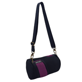 mini bolso negro violeta Creadoness Moda Sostenible Handmade Espana Hecho a mano Accesorios Sostenibles de Diseno Barcelona ESS