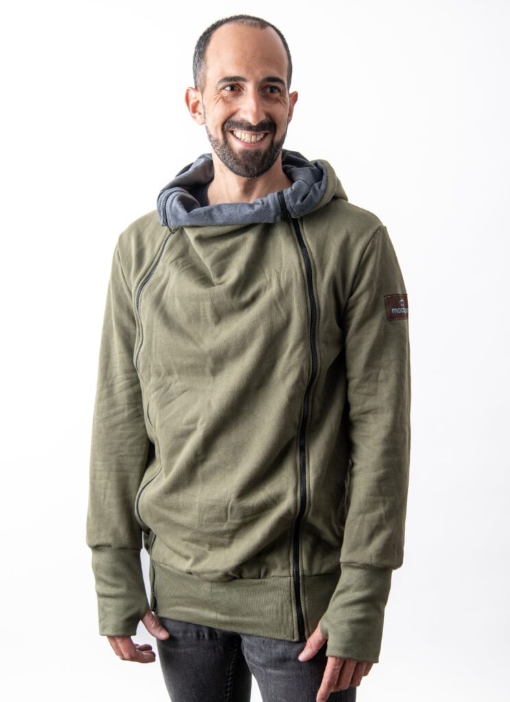 Dessuadora porteig, embaràs i estàndard caqui + insertable - Talla gran 3 Dessuadora porteig, embaràs i estàndard caqui + insertable - Talla gran - Imatge 3