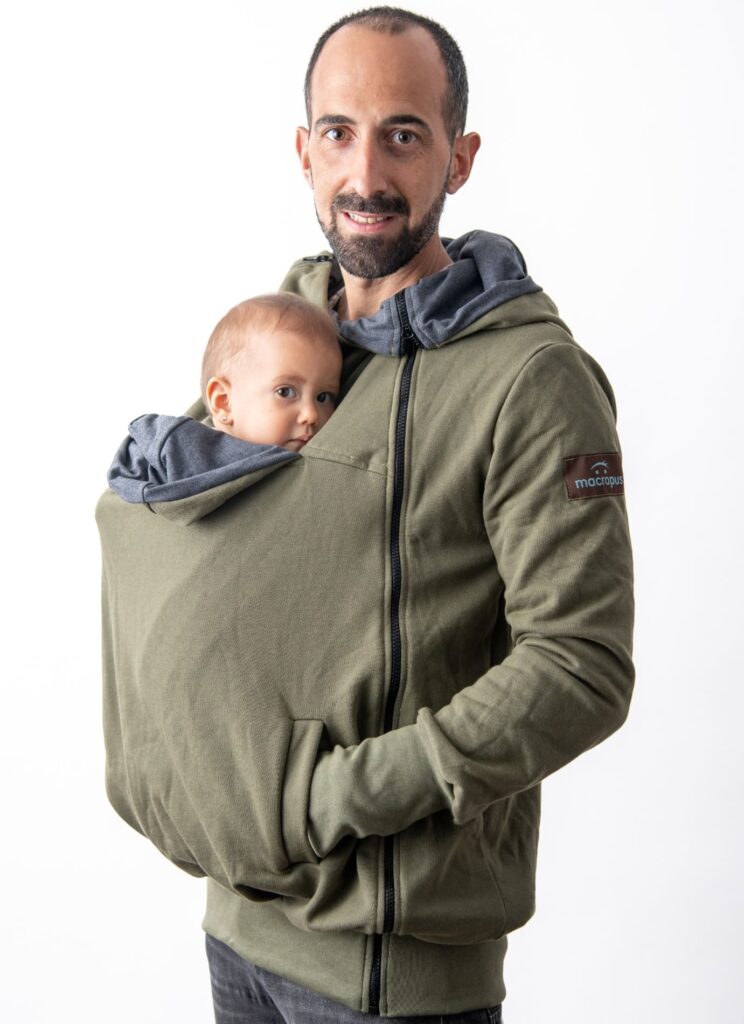 Dessuadora porteig, embaràs i estàndard caqui + insertable - Talla gran 1 Dessuadora porteig, embaràs i estàndard caqui + insertable - Talla gran