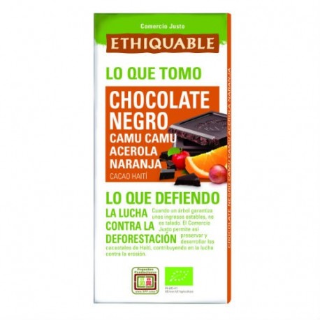 Xocolata Camu Camu Taronja 100 grs - IDEAS 1 Xocolata Camu Camu Taronja 100 grs - IDEAS