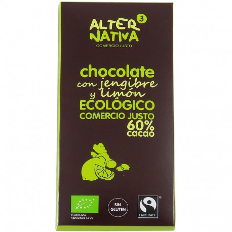 Xocolata 60% Cacau amb Gingebre i Llimona 80g 1 Xocolata 60% Cacau amb Gingebre i Llimona 80g